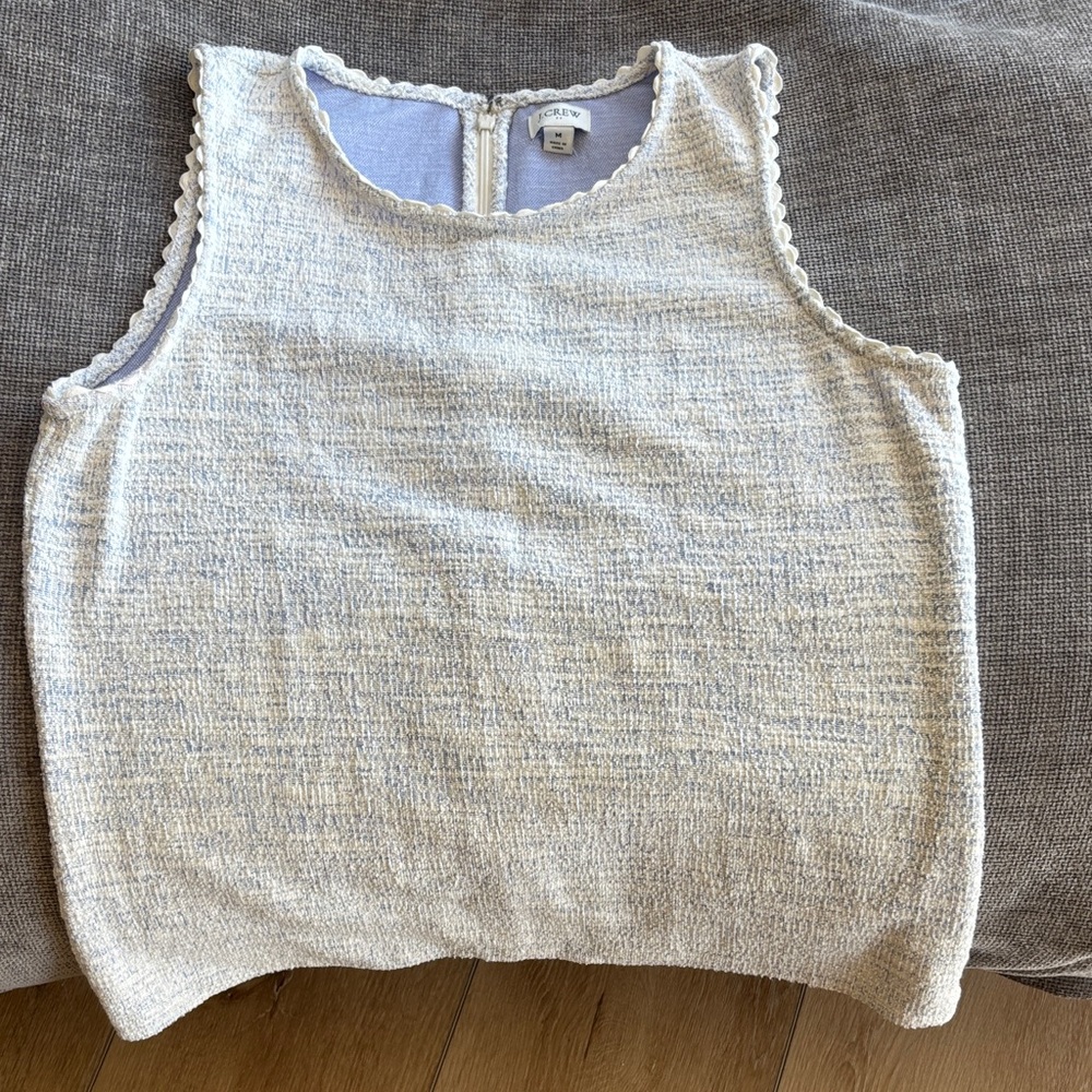 J. Crew Ivory Textured Sleeveless Top
